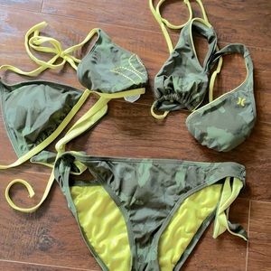 Camo and Yellow Hurley Bathing Suit!